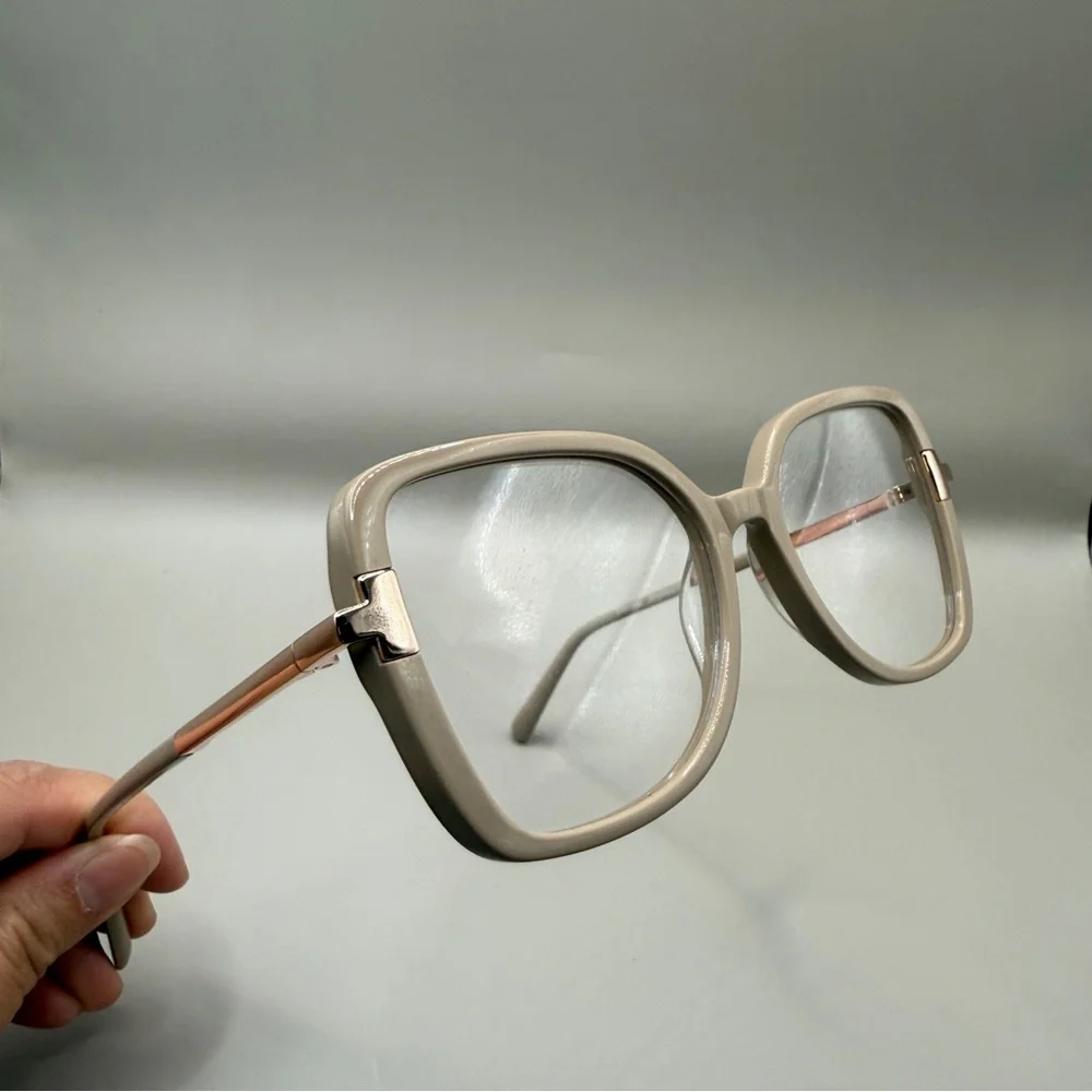 Zeelool Beige Square Glasses frame, No prescription